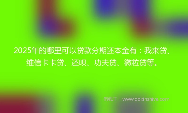 2025年的哪里可以贷款分期还本金有：我来贷、维信卡卡贷、还呗、功夫贷、微粒贷等。