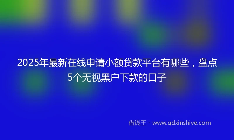 2025年最新在线申请小额贷款平台有哪些,盘点5个无视黑户下款的口子