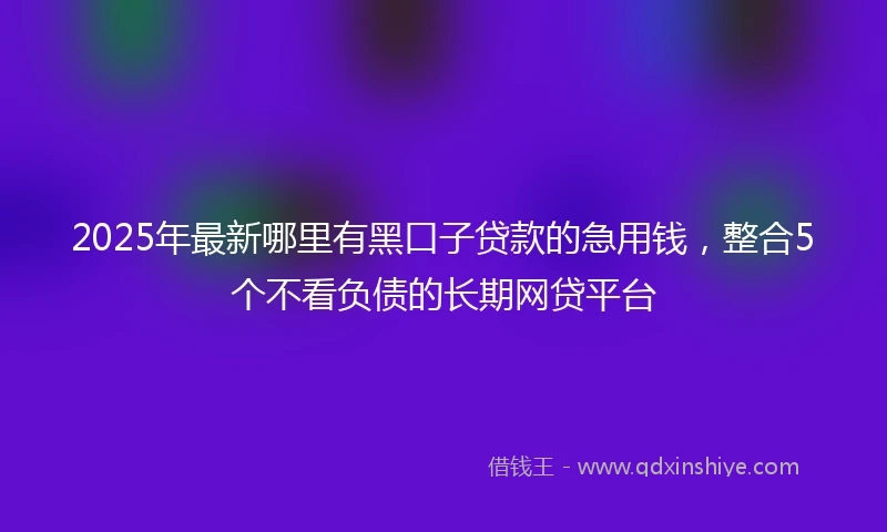 2025年最新哪里有黑口子贷款的急用钱，整合5个不看负债的长期网贷平台