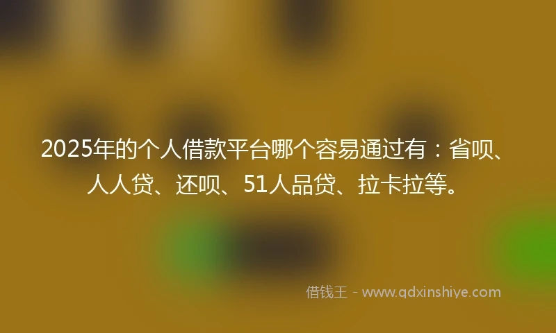2025年的个人借款平台哪个容易通过有：省呗、人人贷、还呗、51人品贷、拉卡拉等。