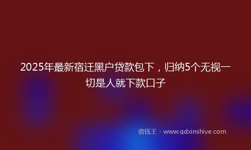 2025年最新宿迁黑户贷款包下，归纳5个无视一切是人就下款口子