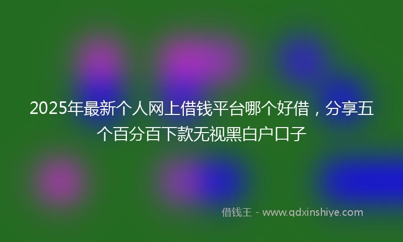 2025年最新个人网上借钱平台哪个好借，分享五个百分百下款无视黑白户口子