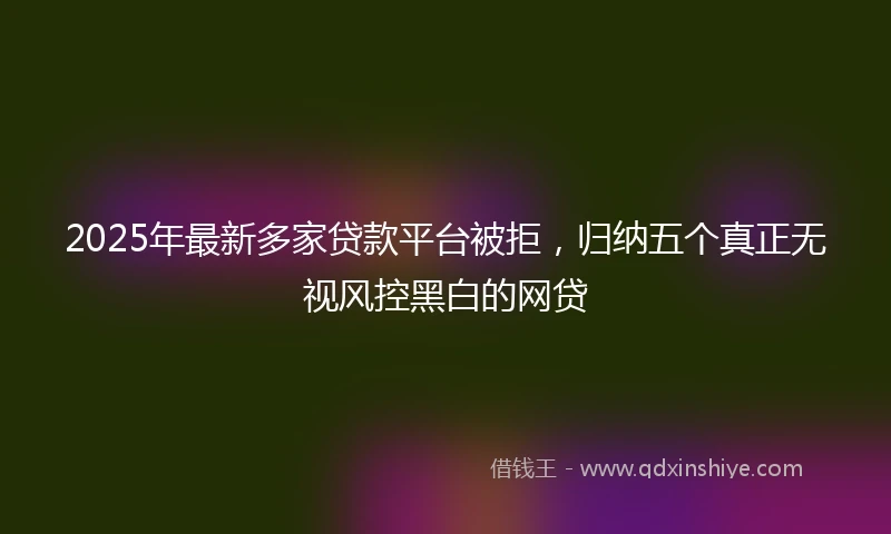 2025年最新多家贷款平台被拒，归纳五个真正无视风控黑白的网贷