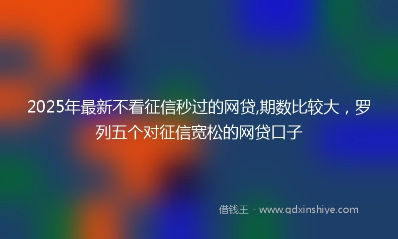 2025年最新不看征信秒过的网贷,期数比较大，罗列五个对征信宽松的网贷口子