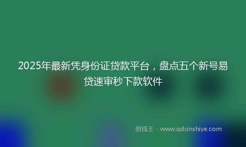 2025年最新凭身份证贷款平台，盘点五个新号易贷速审秒下款软件