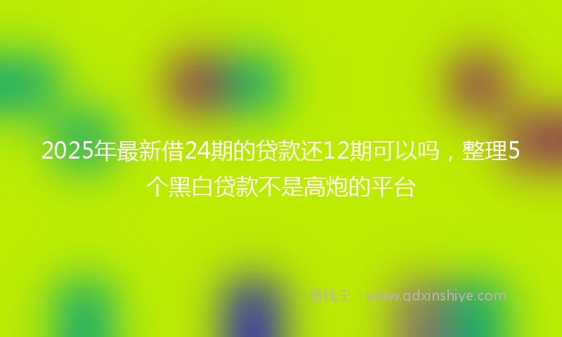 2025年最新借24期的贷款还12期可以吗，整理5个黑白贷款不是高炮的平台
