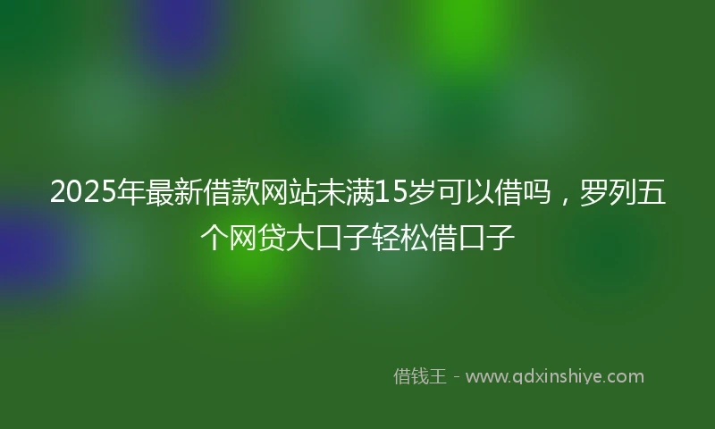 2025年最新借款网站未满15岁可以借吗，罗列五个网贷大口子轻松借口子