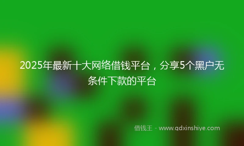 2025年最新十大网络借钱平台，分享5个黑户无条件下款的平台