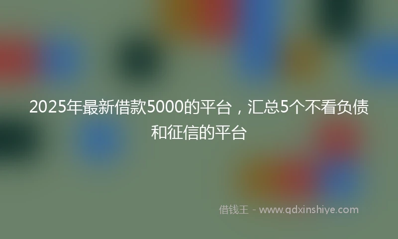 2025年最新借款5000的平台，汇总5个不看负债和征信的平台