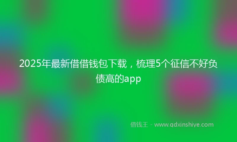 2025年最新借借钱包下载，梳理5个征信不好负债高的app
