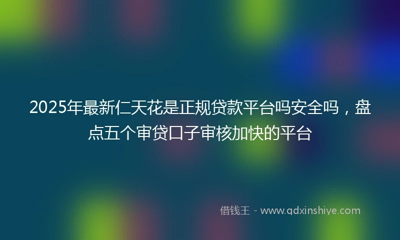 2025年最新仁天花是正规贷款平台吗安全吗，盘点五个审贷口子审核加快的平台