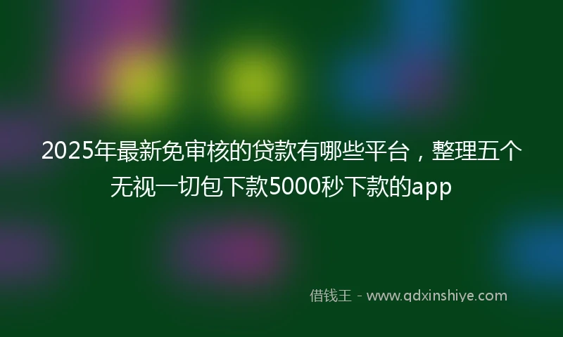 2025年最新免审核的贷款有哪些平台，整理五个无视一切包下款5000秒下款的app