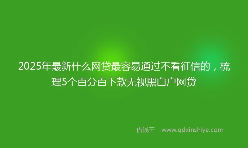 2025年最新什么网贷最容易通过不看征信的，梳理5个百分百下款无视黑白户网贷