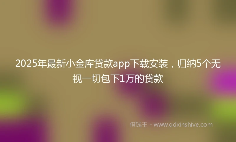 2025年最新小金库贷款app下载安装，归纳5个无视一切包下1万的贷款
