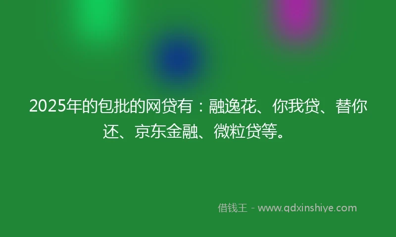 2025年的包批的网贷有：融逸花、你我贷、替你还、京东金融、微粒贷等。