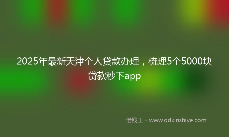 2025年最新天津个人贷款办理，梳理5个5000块贷款秒下app