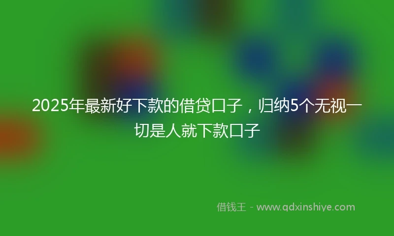 2025年最新好下款的借贷口子，归纳5个无视一切是人就下款口子