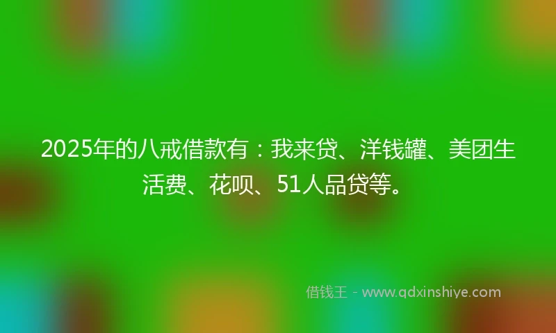 2025年的八戒借款有：我来贷、洋钱罐、美团生活费、花呗、51人品贷等。