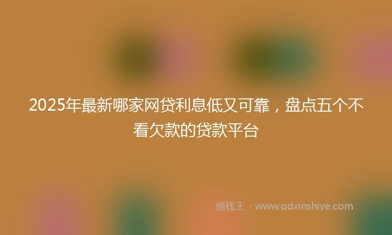 2025年最新哪家网贷利息低又可靠，盘点五个不看欠款的贷款平台