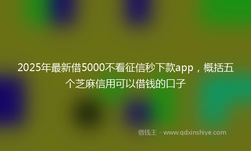 2025年最新借5000不看征信秒下款app，概括五个芝麻信用可以借钱的口子