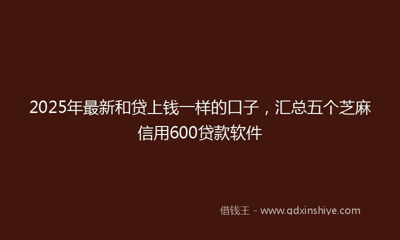 2025年最新和贷上钱一样的口子，汇总五个芝麻信用600贷款软件