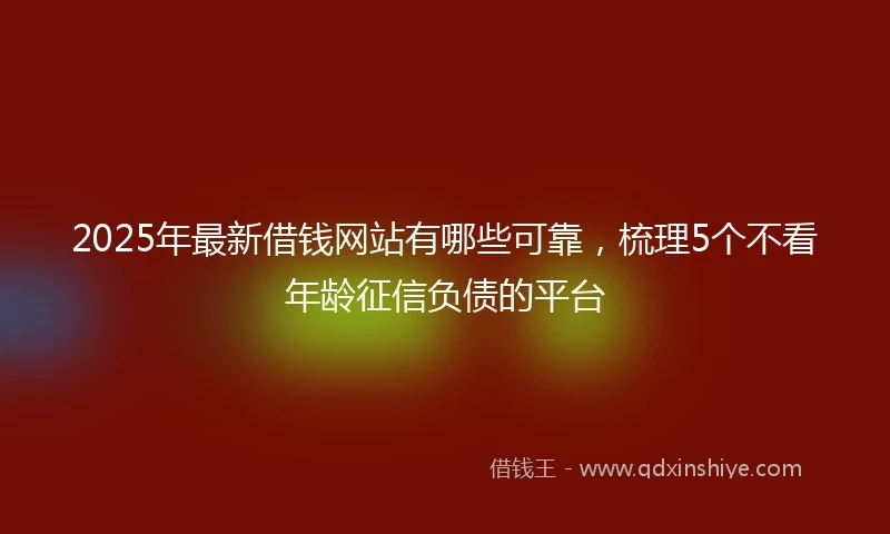 2025年最新借钱网站有哪些可靠，梳理5个不看年龄征信负债的平台