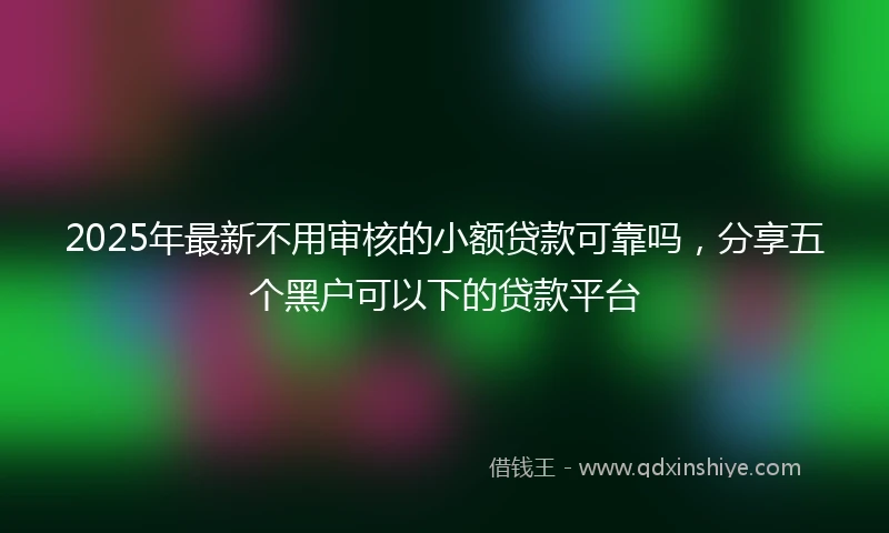 2025年最新不用审核的小额贷款可靠吗，分享五个黑户可以下的贷款平台