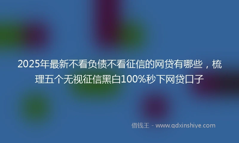 2025年最新不看负债不看征信的网贷有哪些，梳理五个无视征信黑白100%秒下网贷口子