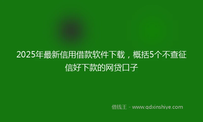2025年最新信用借款软件下载，概括5个不查征信好下款的网贷口子