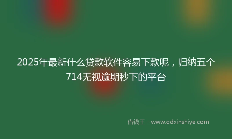 2025年最新什么贷款软件容易下款呢，归纳五个714无视逾期秒下的平台
