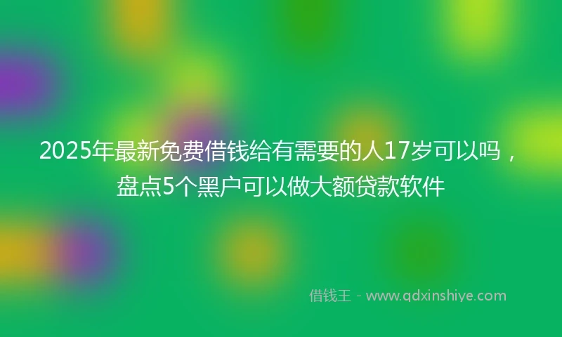 2025年最新免费借钱给有需要的人17岁可以吗，盘点5个黑户可以做大额贷款软件