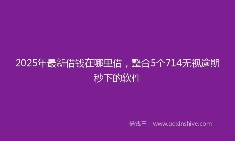 2025年最新借钱在哪里借，整合5个714无视逾期秒下的软件