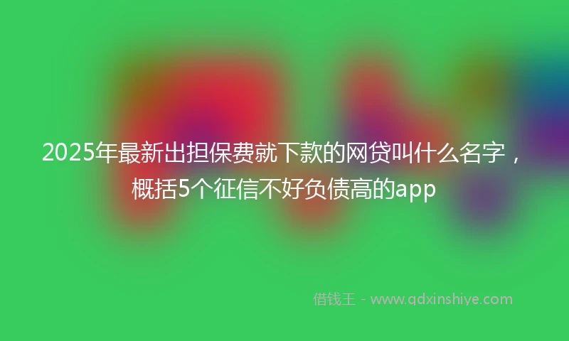 2025年最新出担保费就下款的网贷叫什么名字，概括5个征信不好负债高的app