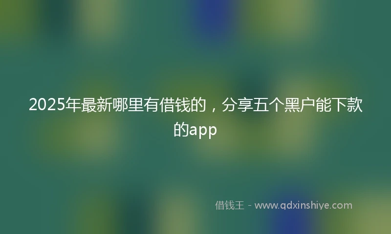 2025年最新哪里有借钱的，分享五个黑户能下款的app