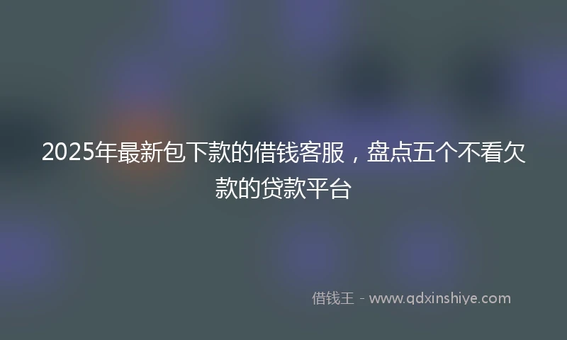 2025年最新包下款的借钱客服，盘点五个不看欠款的贷款平台