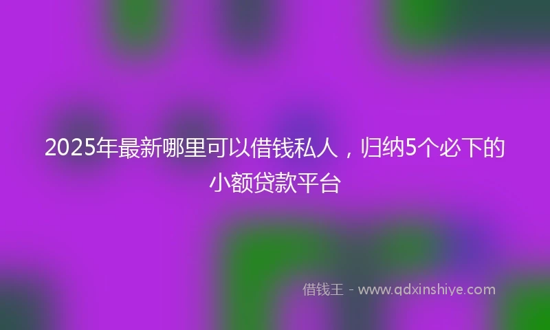 2025年最新哪里可以借钱私人，归纳5个必下的小额贷款平台