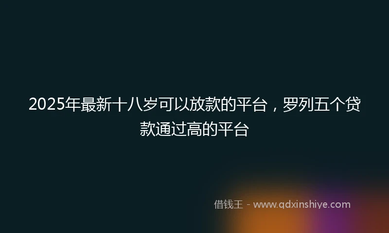 2025年最新十八岁可以放款的平台，罗列五个贷款通过高的平台