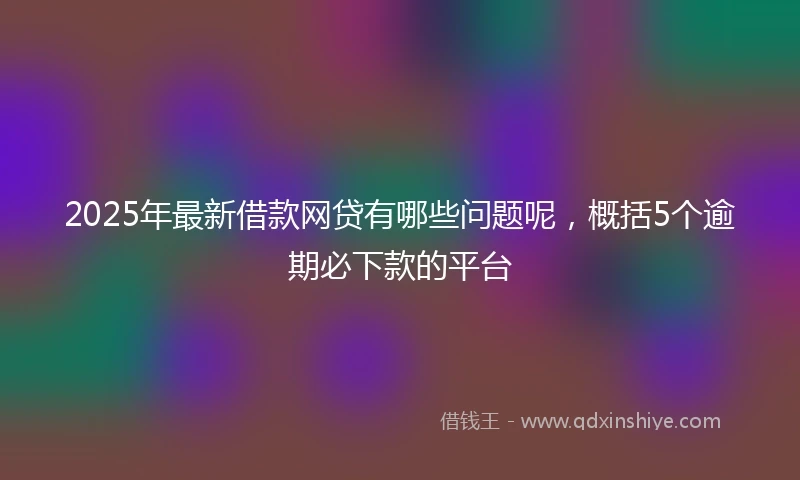 2025年最新借款网贷有哪些问题呢，概括5个逾期必下款的平台