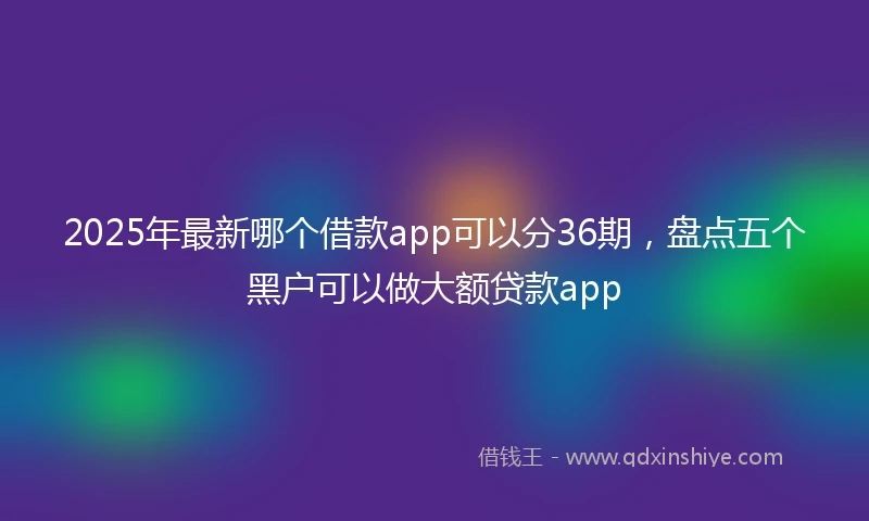 2025年最新哪个借款app可以分36期，盘点五个黑户可以做大额贷款app
