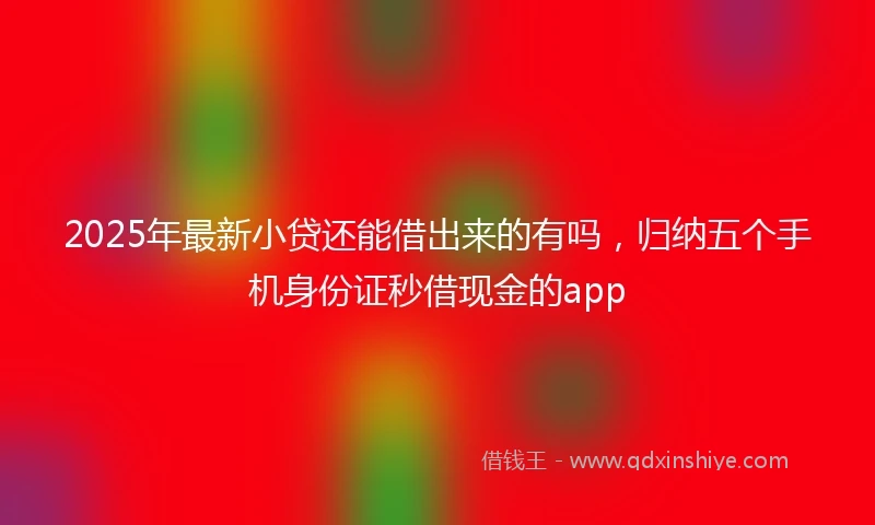 2025年最新小贷还能借出来的有吗，归纳五个手机身份证秒借现金的app