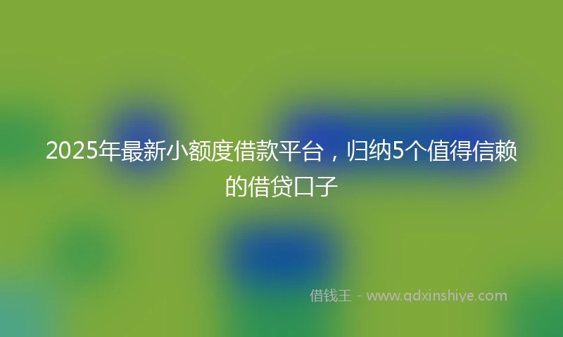 2025年最新小额度借款平台,归纳5个值得信赖的借贷口子