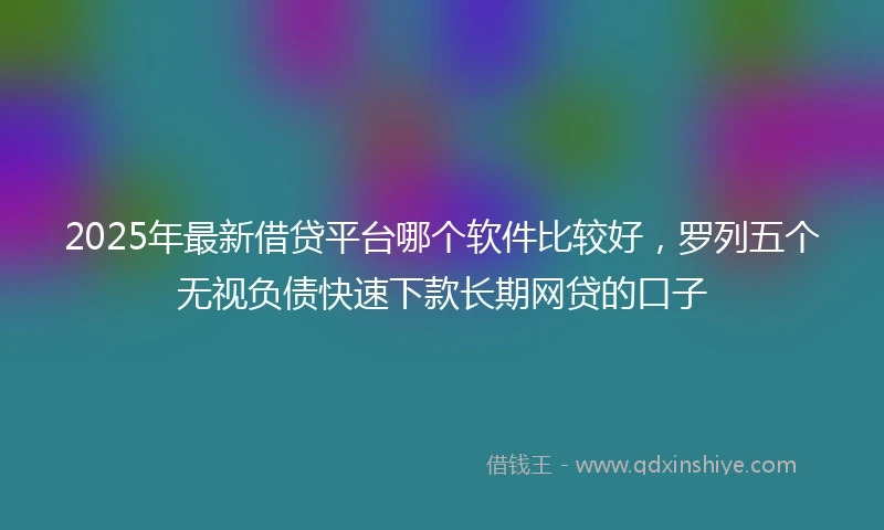 2025年最新借贷平台哪个软件比较好，罗列五个无视负债快速下款长期网贷的口子