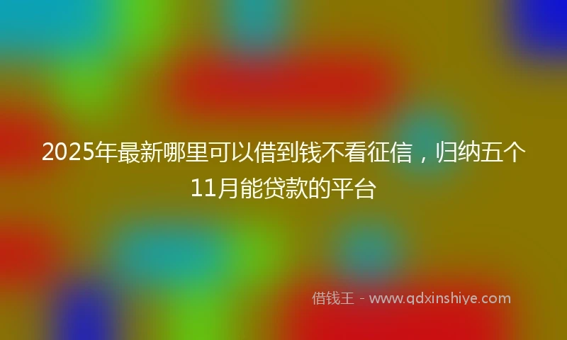 2025年最新哪里可以借到钱不看征信，归纳五个11月能贷款的平台