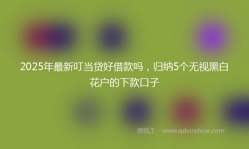 2025年最新叮当贷好借款吗，归纳5个无视黑白花户的下款口子