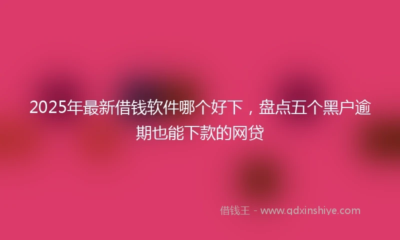 2025年最新借钱软件哪个好下，盘点五个黑户逾期也能下款的网贷