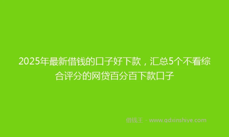2025年最新借钱的口子好下款，汇总5个不看综合评分的网贷百分百下款口子