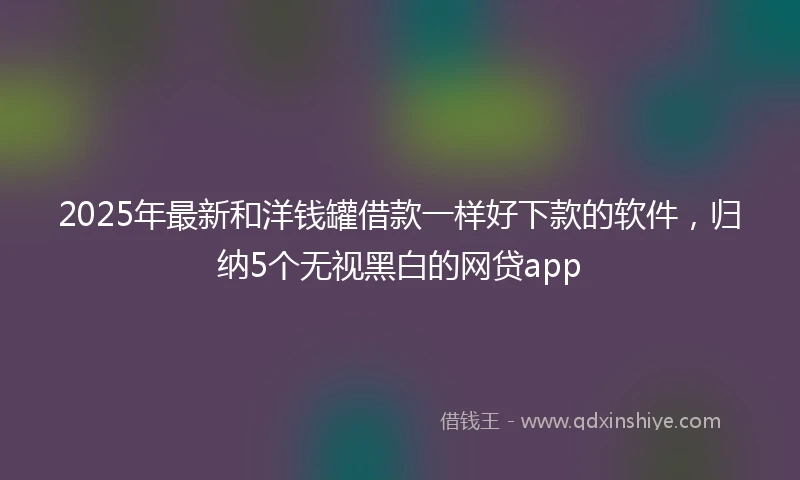 2025年最新和洋钱罐借款一样好下款的软件，归纳5个无视黑白的网贷app