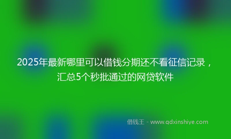2025年最新哪里可以借钱分期还不看征信记录，汇总5个秒批通过的网贷软件