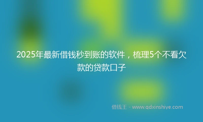 2025年最新借钱秒到账的软件，梳理5个不看欠款的贷款口子