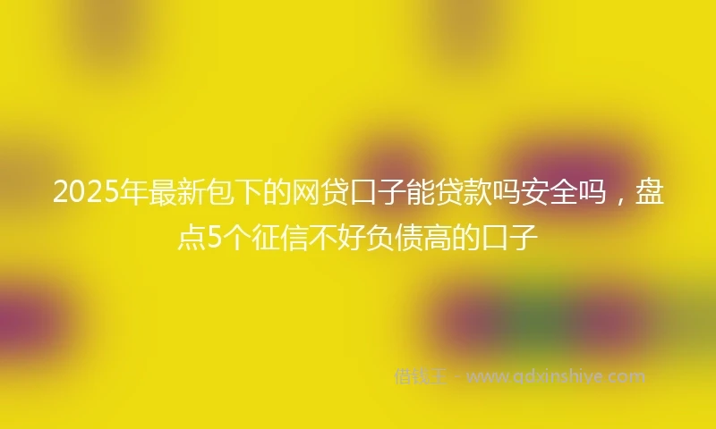 2025年最新包下的网贷口子能贷款吗安全吗，盘点5个征信不好负债高的口子